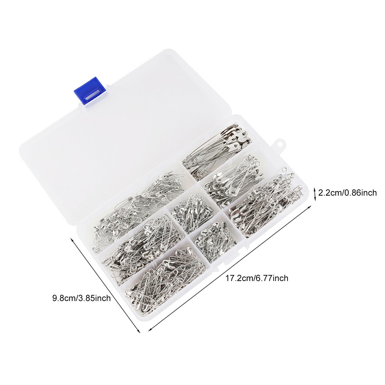460Pcs Stainless Steel Safety Pins Steel Duty Heavy Large Size 19-54mm Set