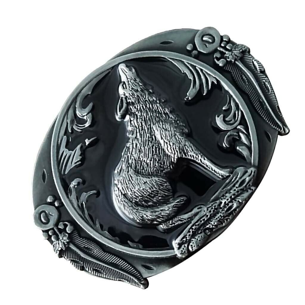 Wolf Howl   Pattern Zinc Alloy Cowboy Western Belt Buckle Men's Gift
