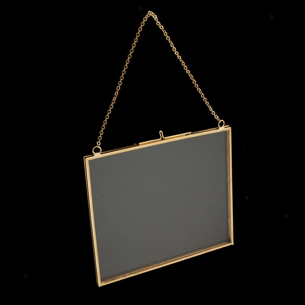 3x Wall-hanging Transparent Glass Hanging Frame Photo Frame f/ Home Ornament