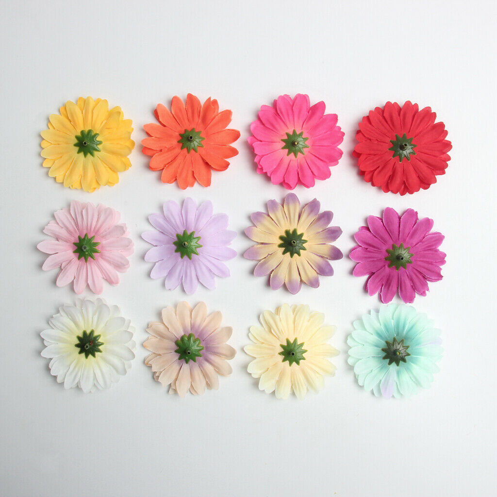 20pcs Gerbera Daisy Silk Flower Heads Wedding Dress Gift Wrapper DIY Decor