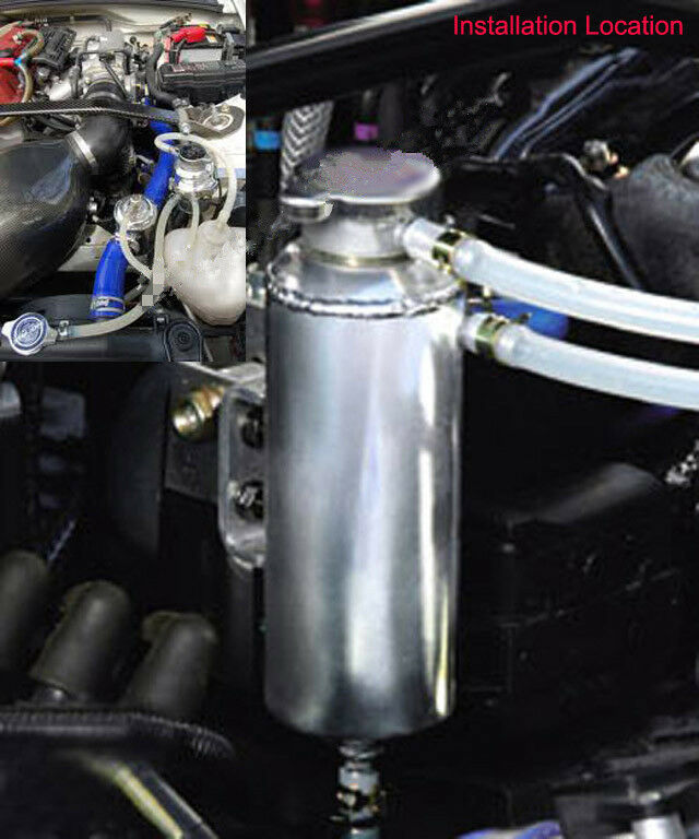 Universal 350ml Car Overflow Catch Tank Radiator Coolant Aluminum Reservoir Set