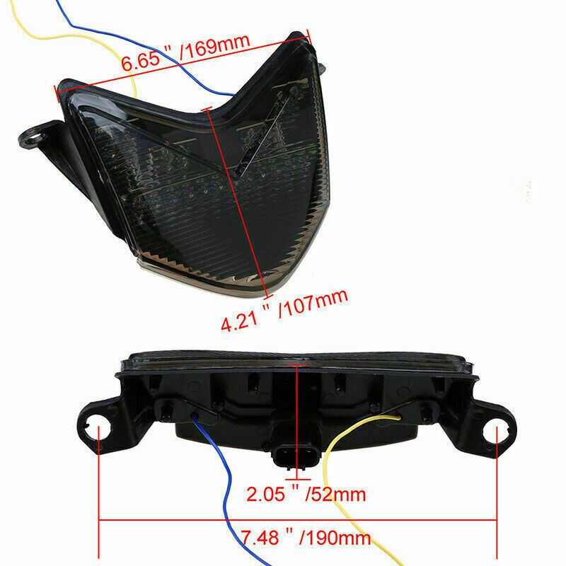 Motorcycle LED Taillight Brake Turn Signal Light Fit For Kawasaki ZX10R ZX1000D