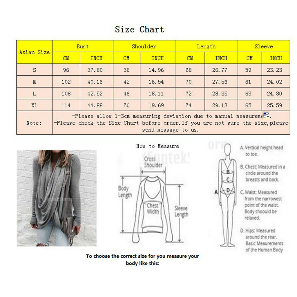 Women Long Sleeve Irregular Pile Collar Loose Pullover Shirt Gray M