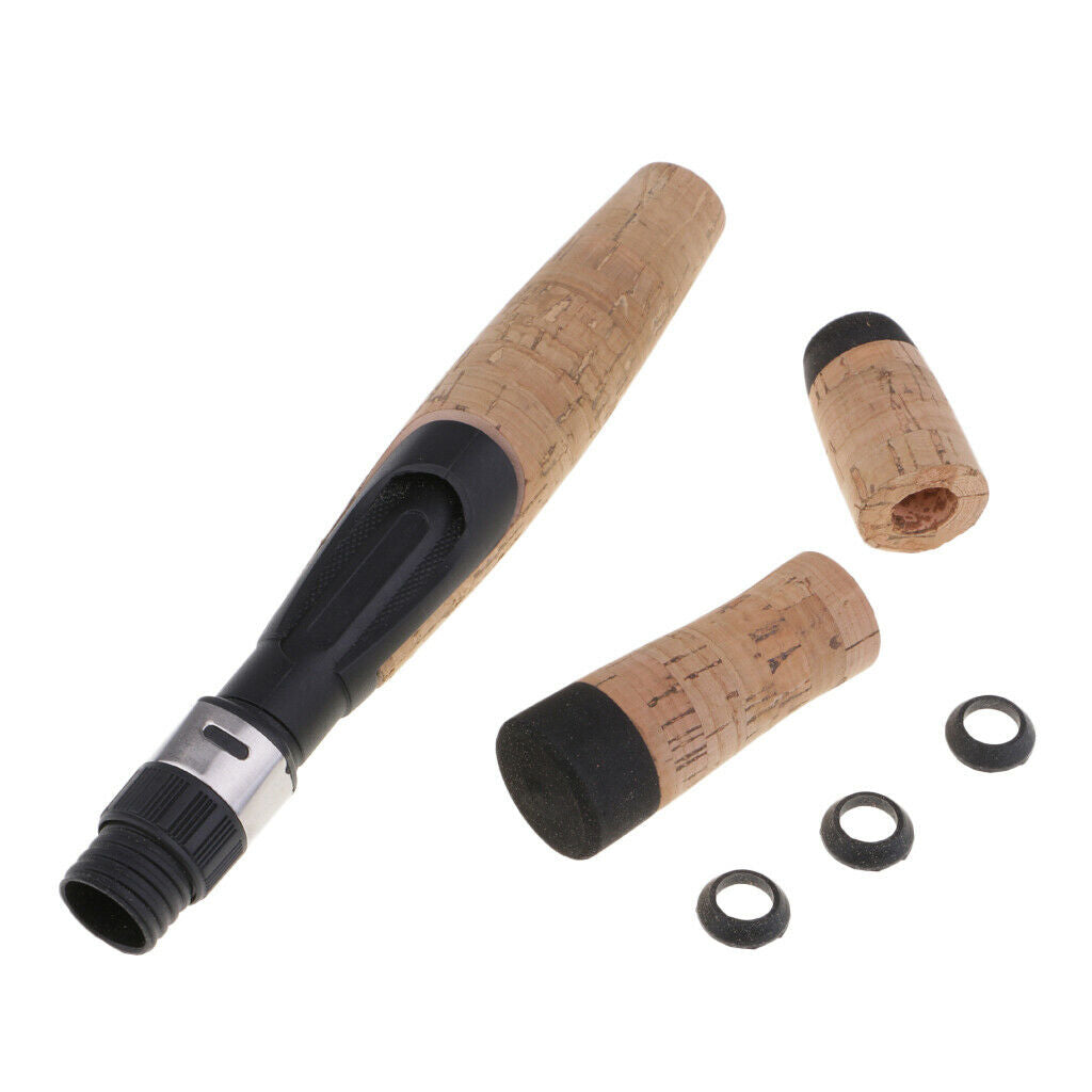 Plastic Reel Seat Rear Grip + Repair Composite Cork Handle Fishing Rod Kit