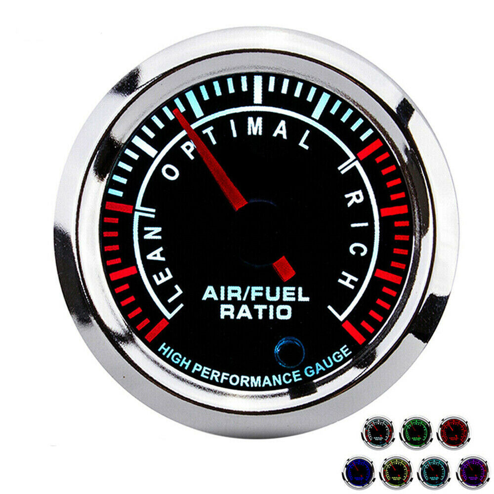 2 inch Car Motorcycle Air Fuel Ratio Gauge Smoke Tint Lens 7Colors Universal