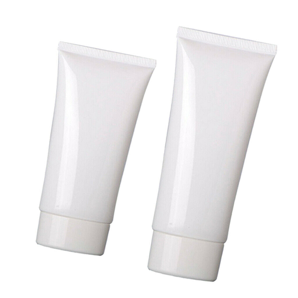 2x Empty Soft Tubes Travel Lotion Emulsion Hair Gel Moisturizer Bottles