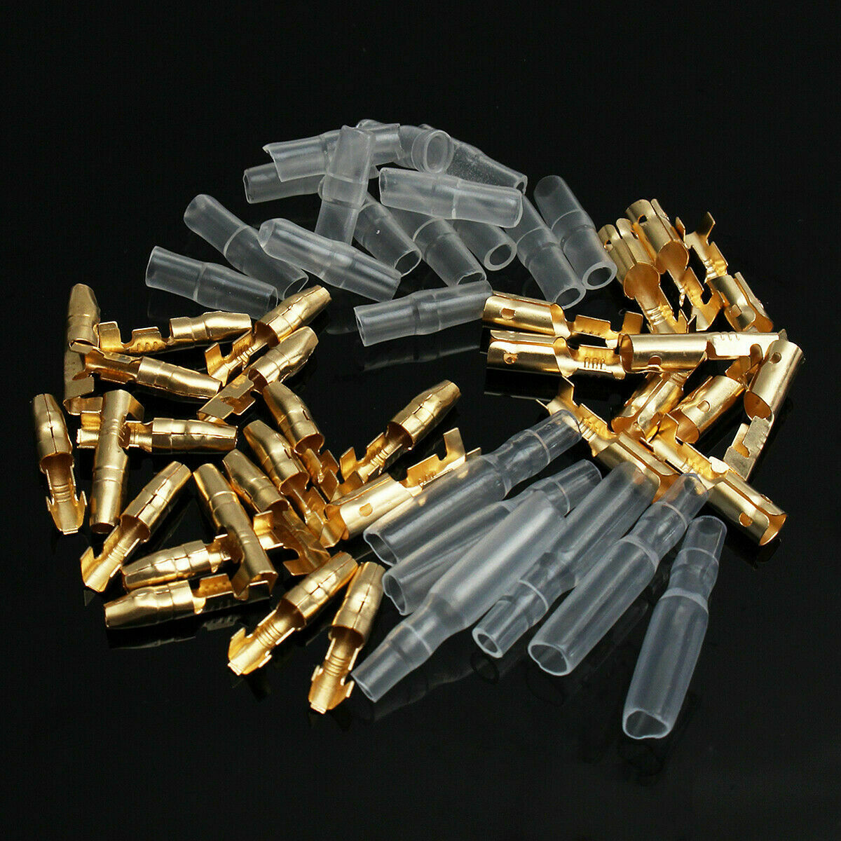 50 Sets 3.9mm Car Motorcycle Brass Bullet Connectors Male&Female Wire Terminals