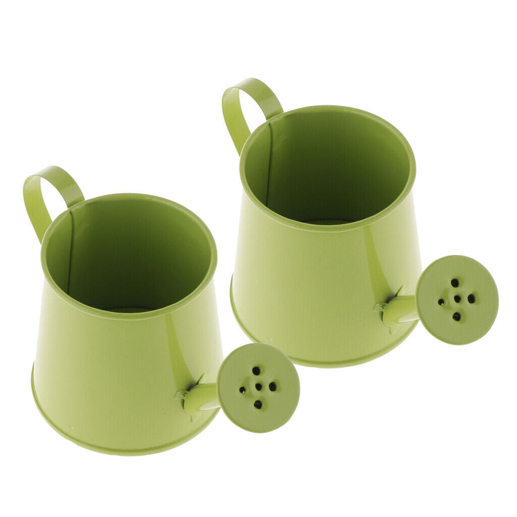 2pcs Plant Watering Can Flower Barrel Durable Mini Flower Gardening Green