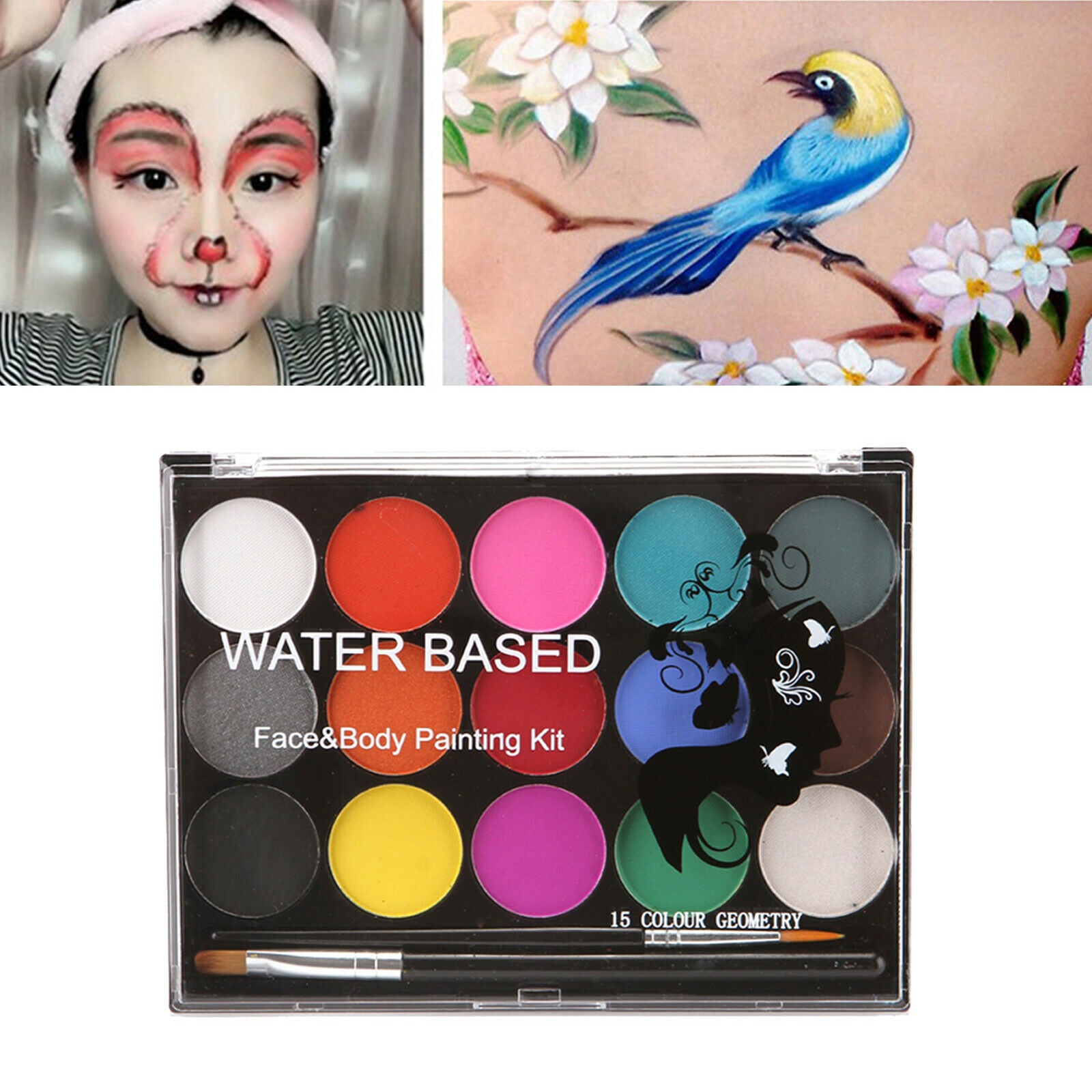 12 Colors Kids Face Paint Palette Makeup Non-toxic Body Face Painting Pigments