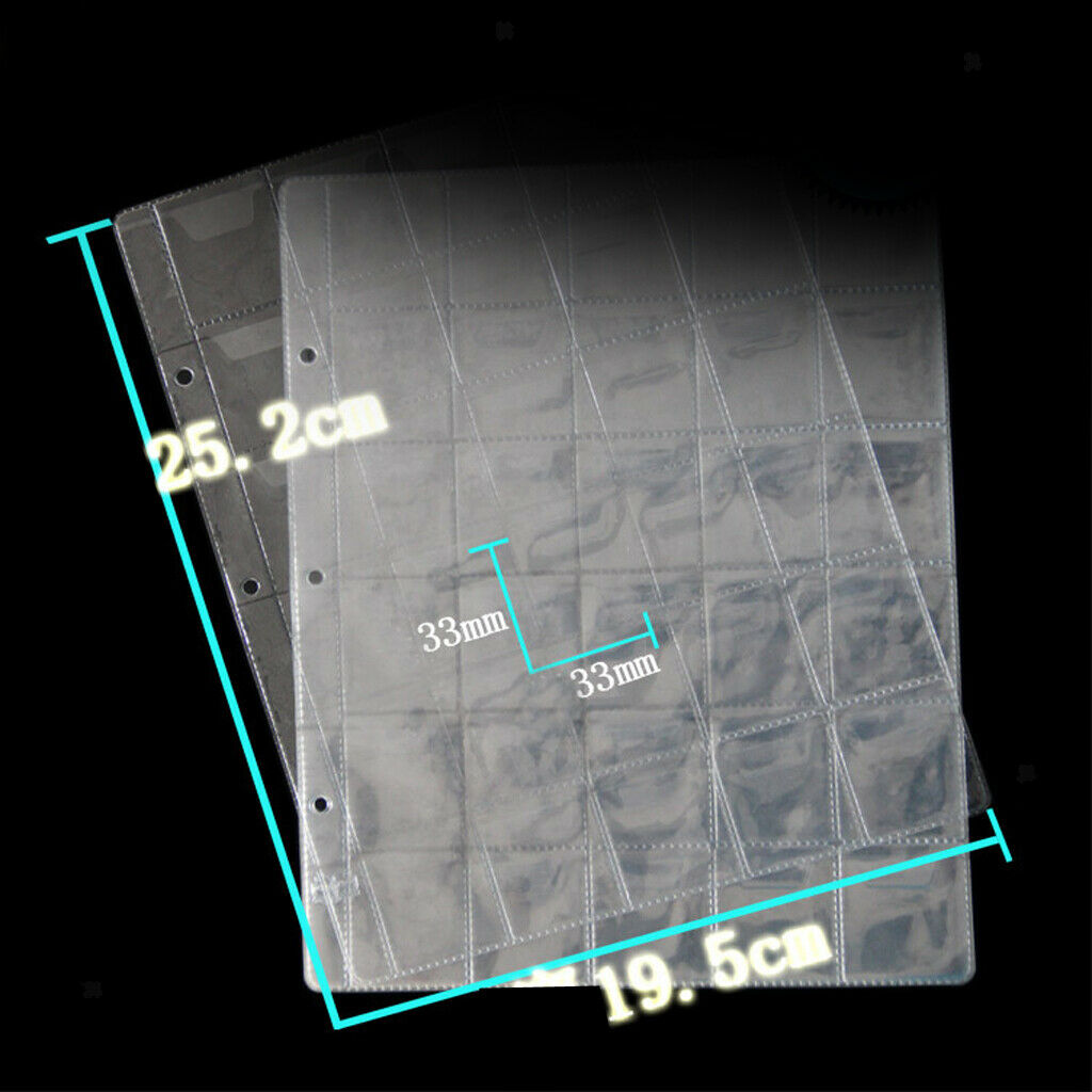 20x 30 Pockets Coin Holders Storage Collection Money Pages Protector Sheets