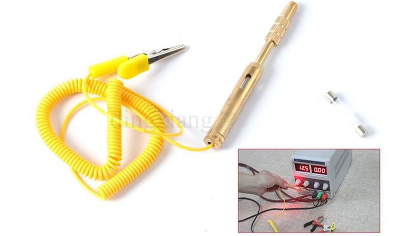 1set Car Electric Pen Circuit Tester Copper Test Light Line Maintenance 6-12-24V
