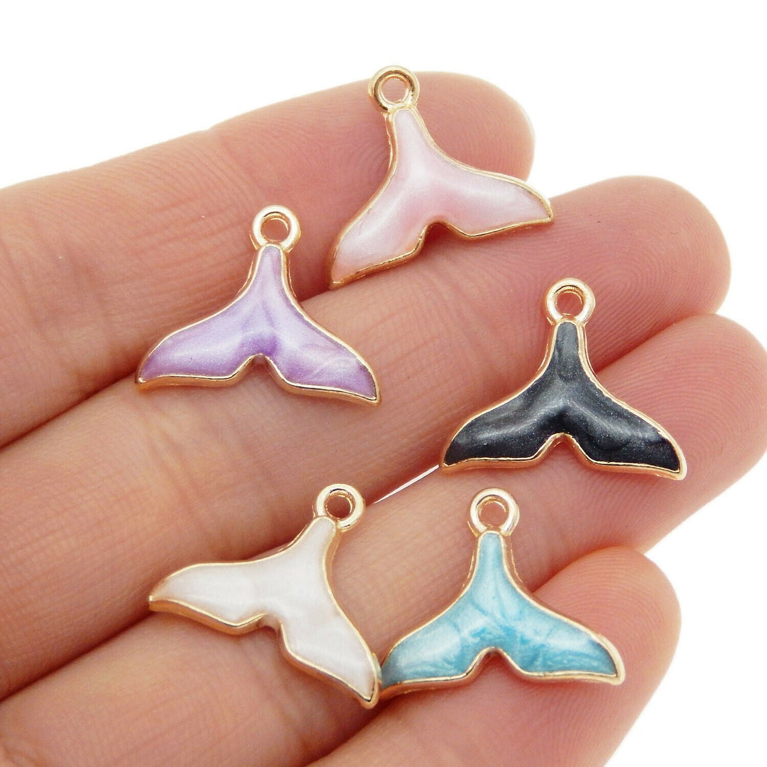 Mixed Enamel Alloy Mermaid Tail Pendants Charms Jewelry Accessories 30pcs/lot