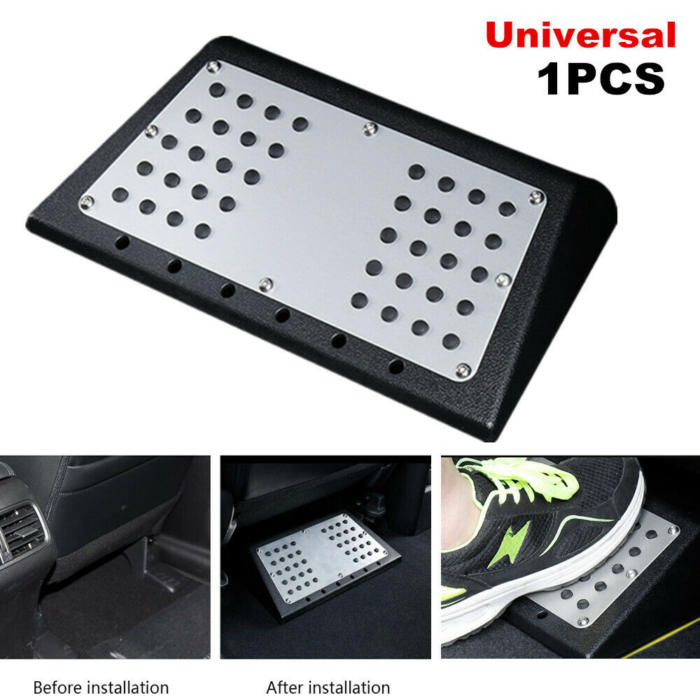 Car Rear Seat Pedal Aluminum Alloy Floor Carpet Foot Leg Rest Pad Support Kit