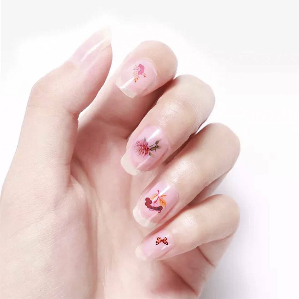 10 Sheets Mixed Rose Flower Nails Transfer Foil Beauty Nail Art Stickers Decals