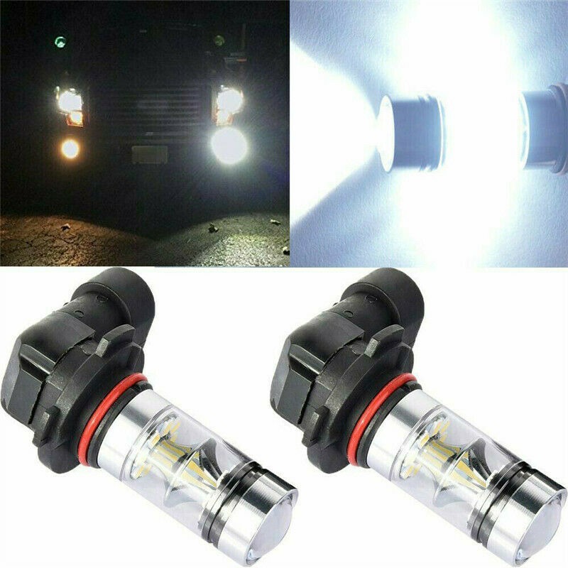 1 Pair 9140 9145 H10 HB3 9005 LED 100W 6000K White Driving DRL Fog Light Bulbs