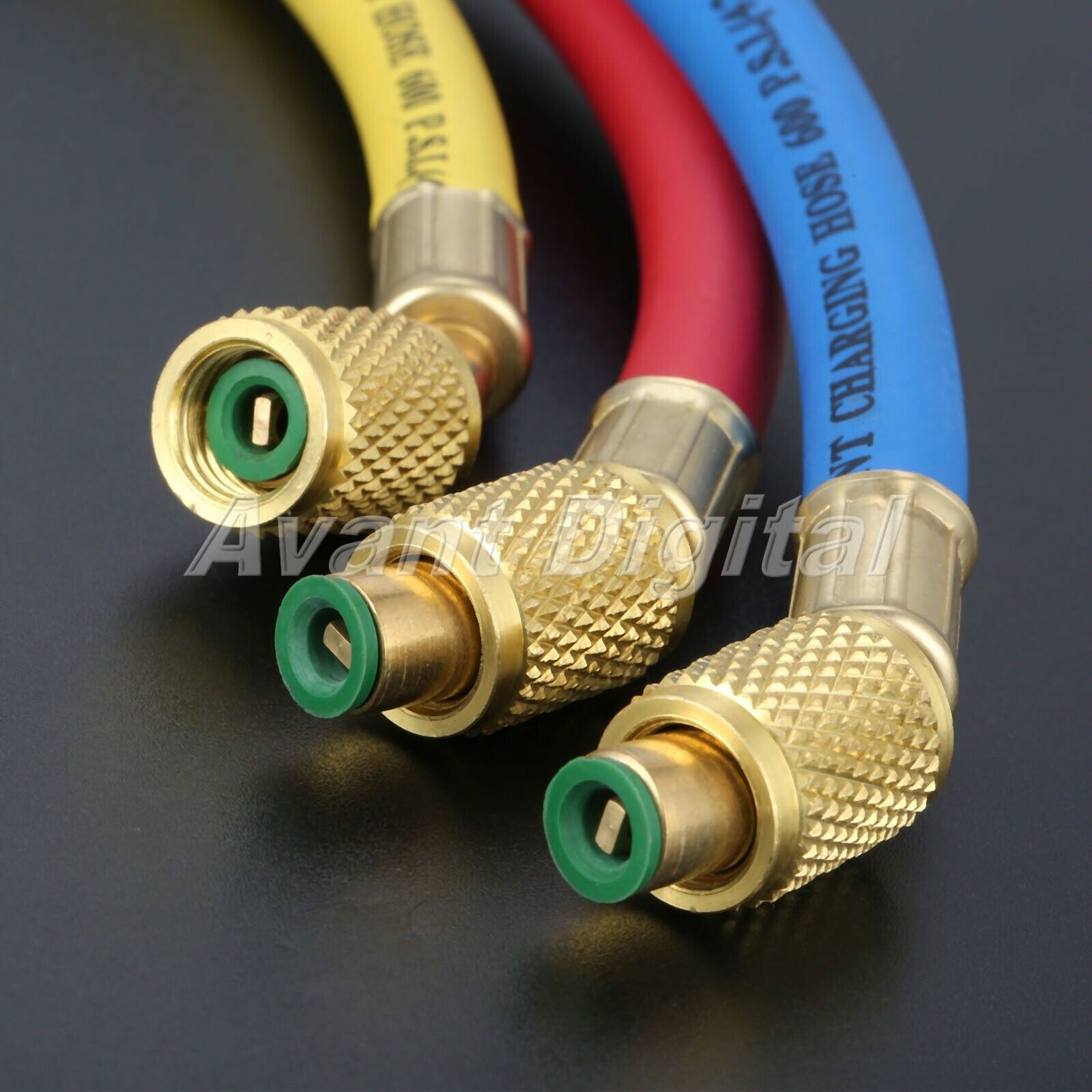 Car HVAC Manifold Gauge AC Refrigeration Test w/5ft Charging Hoses R134a R22