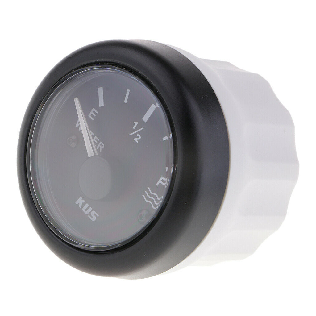 Boat Yacht Water Tank Level Gauge 240-33ohms 12/24V 52mm 2” Black