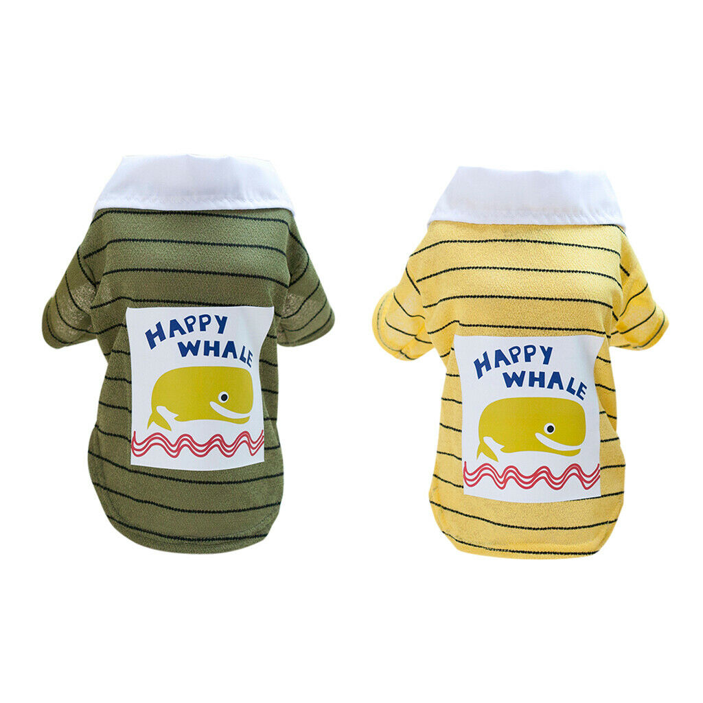 Pet Puppy Coat Dog Lovely T-shirt Outwear with printing Whale Green S