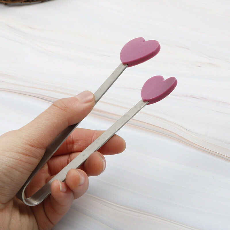 1Pc Silicone Clip Non-slip Ice Clip Stainless Steel Mini Food Clip Fruit .l8