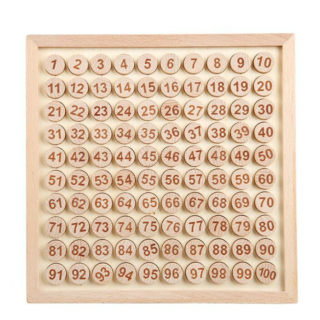 Wooden Hundred Board Game 1 To 100 Numbers   Kids Math Learning