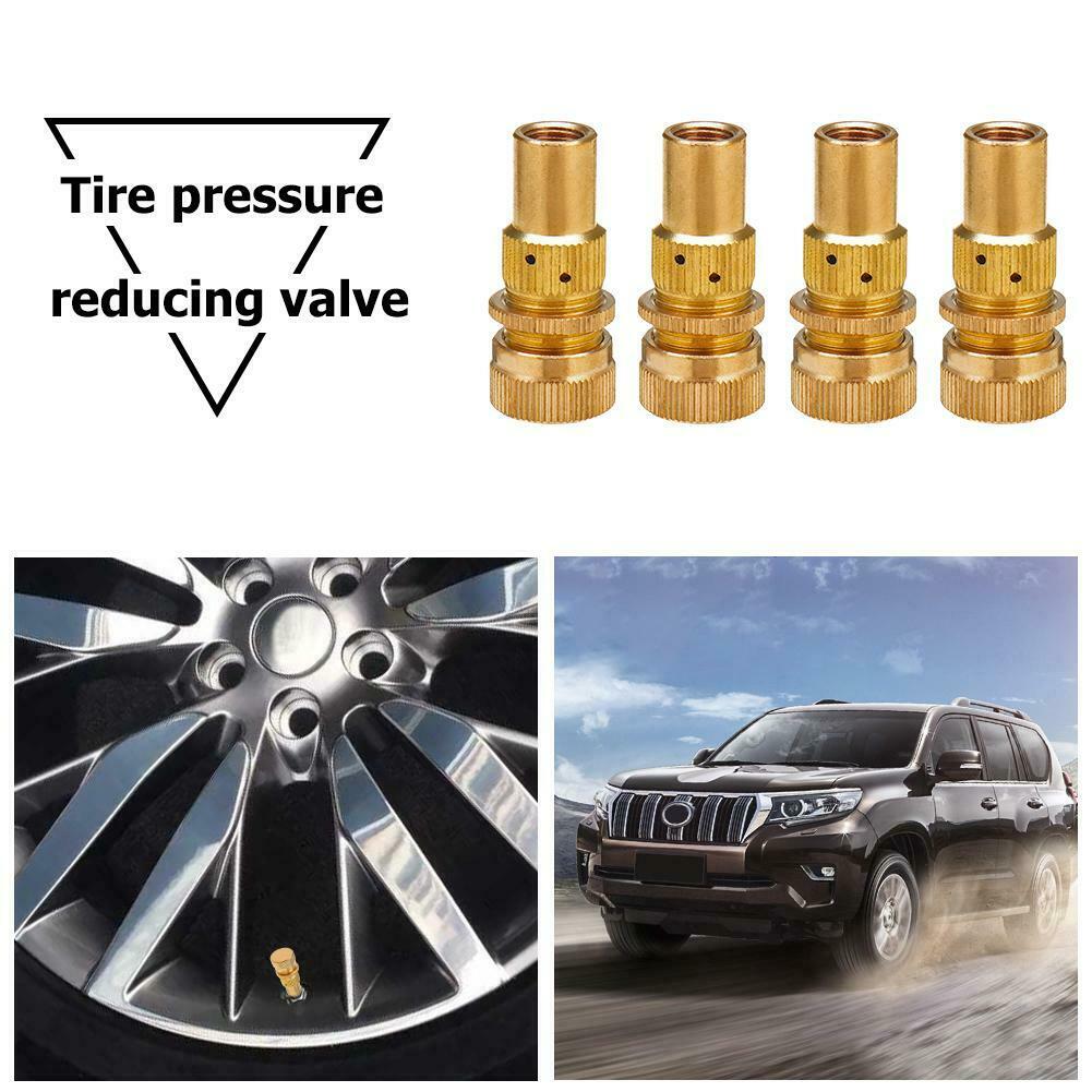 4pcs Universal Offroad Brass Tire Deflators Kit Automatic 6-30psi Tyre Deflators