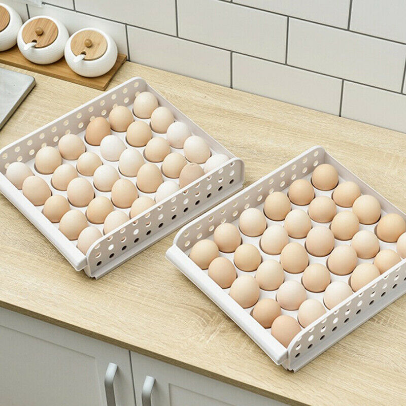 30 Grid Practical Egg Box Portable Egg Rack Stackable Refrigerator Storage  TL