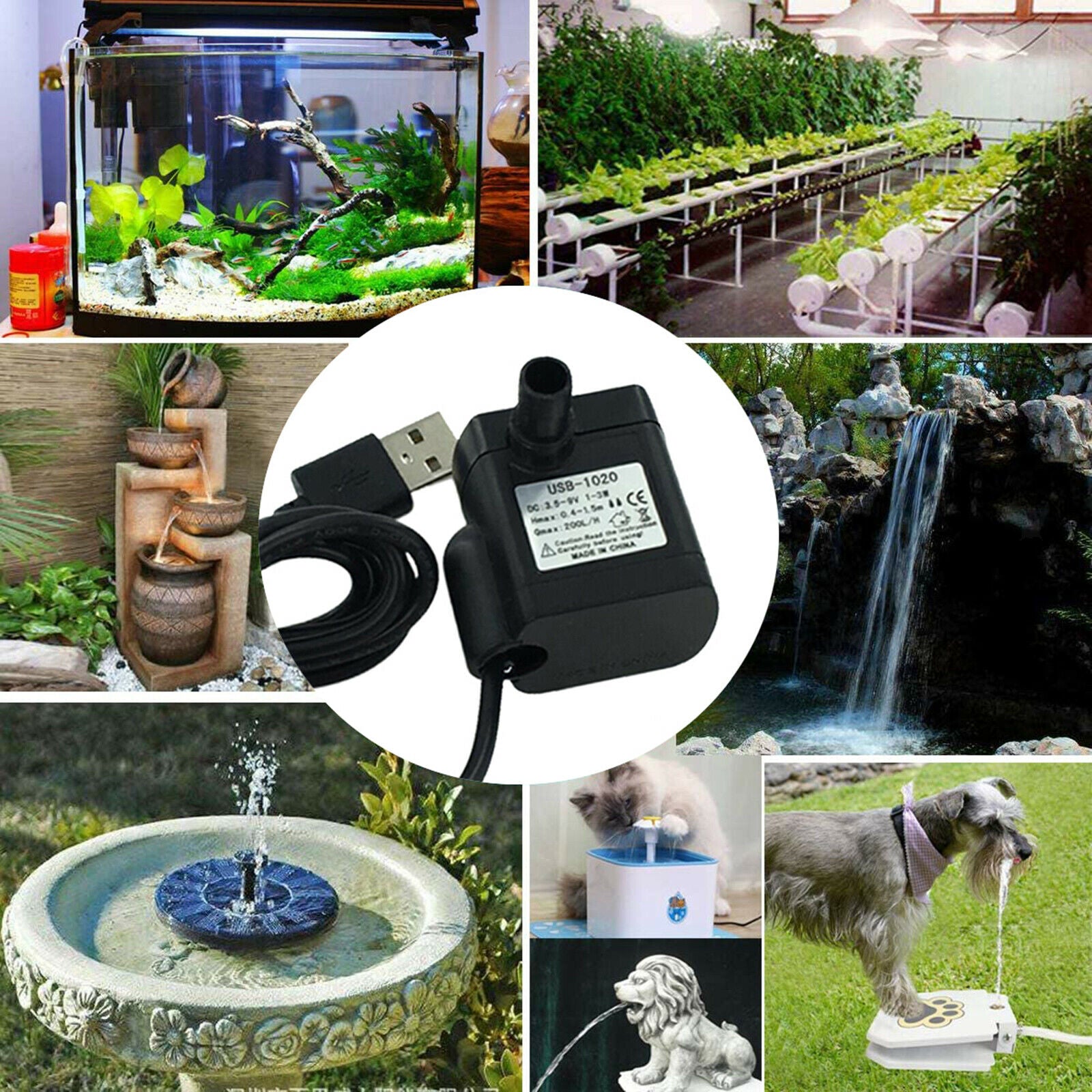 USB Port Replacement Pump for Cat Water Fountain Pet Fountain Ultra Quiet Long