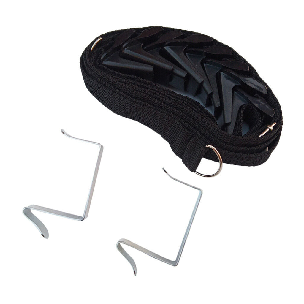 2 Pcs Over Door Hanger Nylon Straps Bag Coat Umbrella Rack Organizer Black