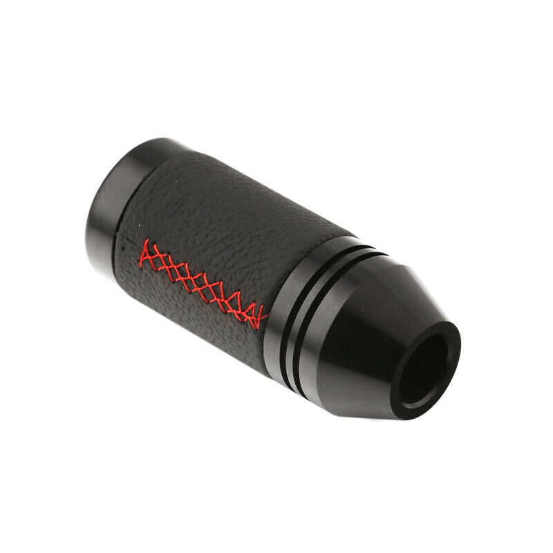 8MM 10MM 12MM Universal Manual Car Gear Shift Knob Shifter Lever Black Leather