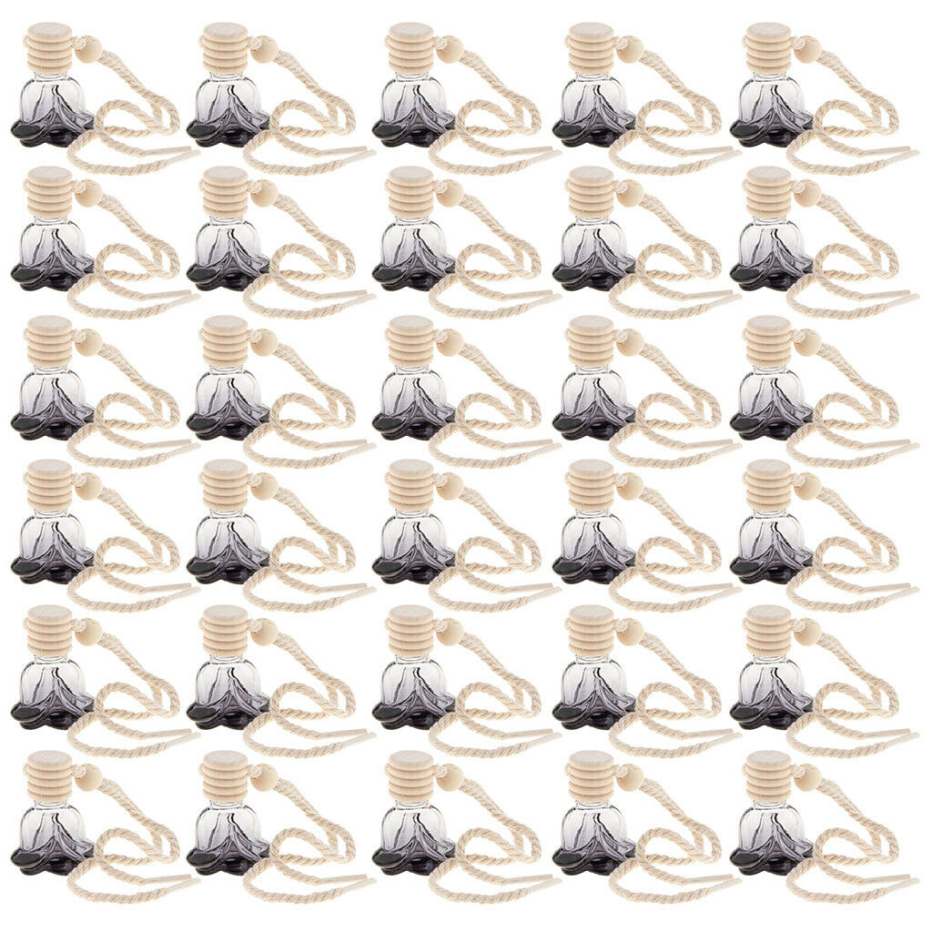 30x Empty Car Perfume Diffuser Bottle Car Hanging Pendant Home Decor Flower