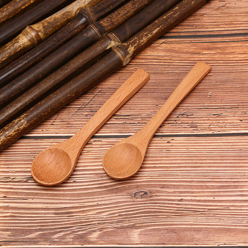1pc Wooden Round Bamboo Spoon Soup Tea Coffee Salt Spoon Jam Scoop Kitche.l8