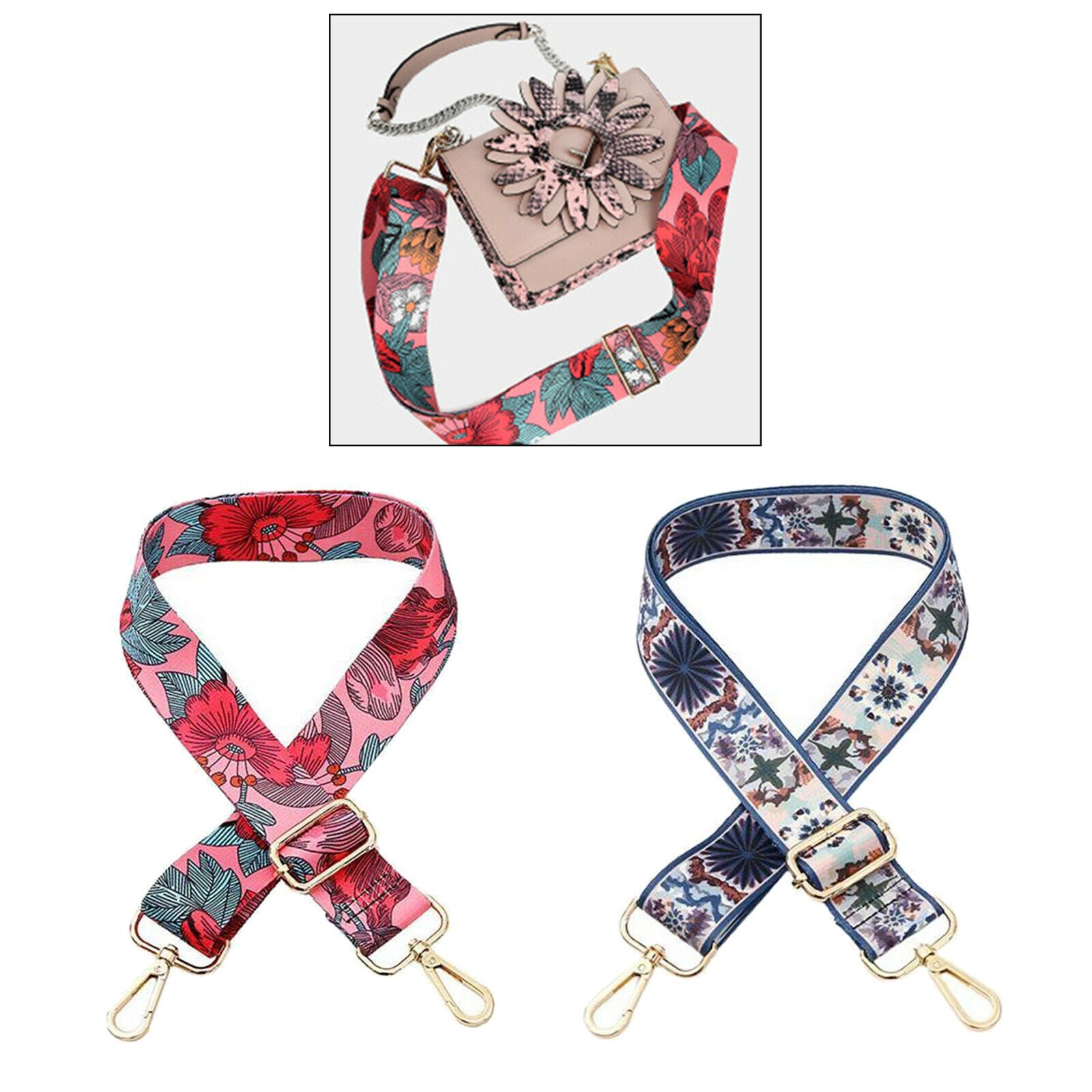 2pack Colorful Wide Bag Strap Shoulder Bag Adjustable Belt DIY 55inches