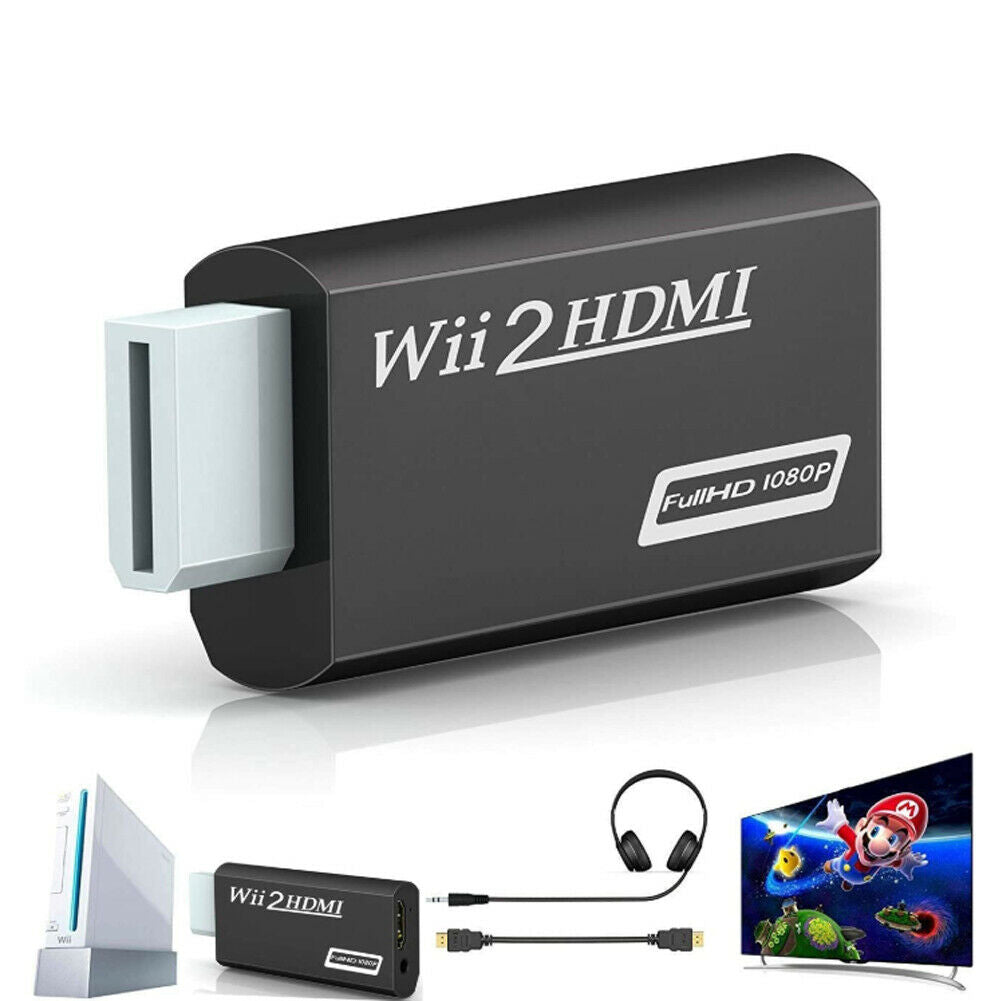 Wii to HDMI Adapter HD Converter Adapter with HDMI Connection Extra 3.5 mm HN US