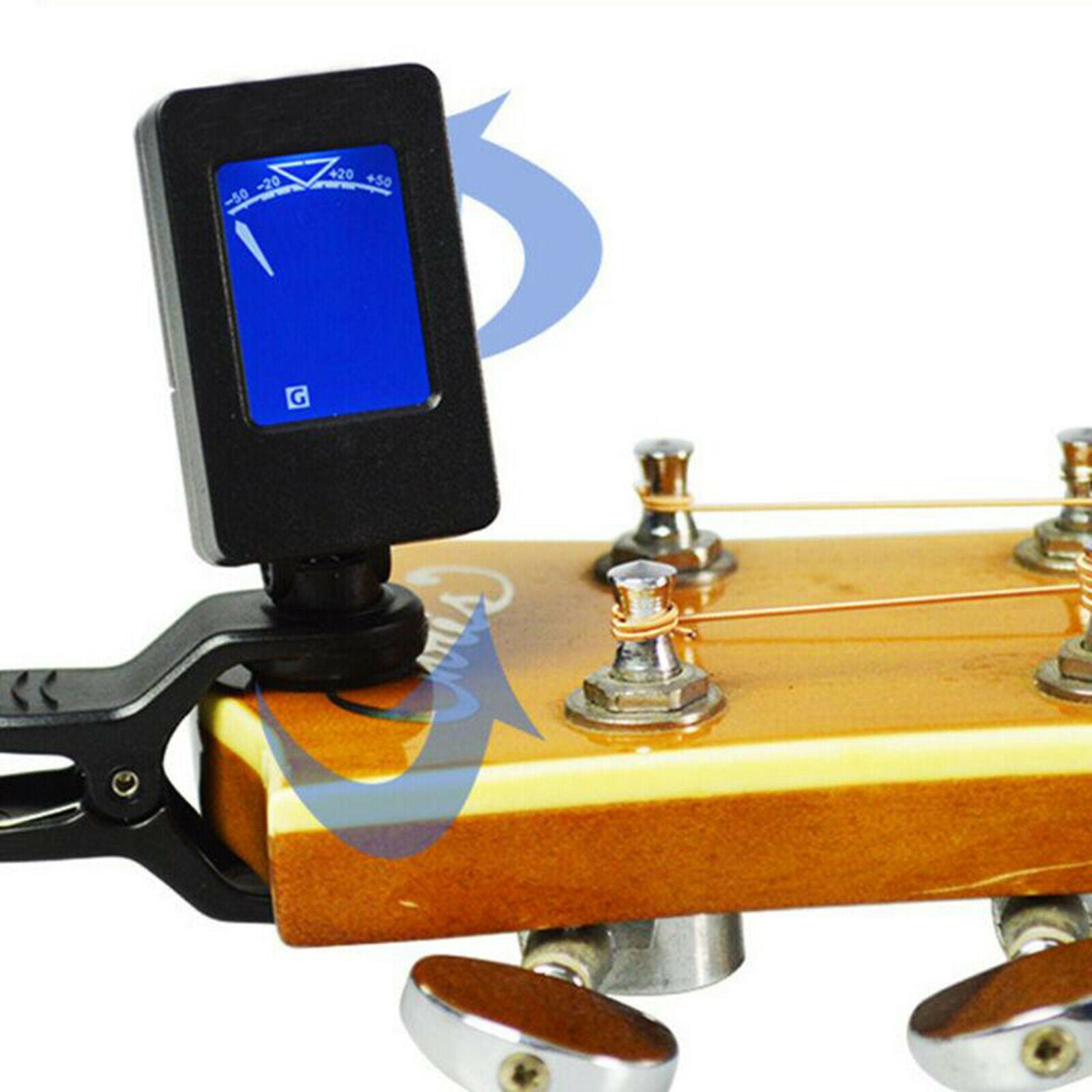 Mini LCD Screen Acoustic Guitar Tuner Clip Chromatic Instrument Ukulele