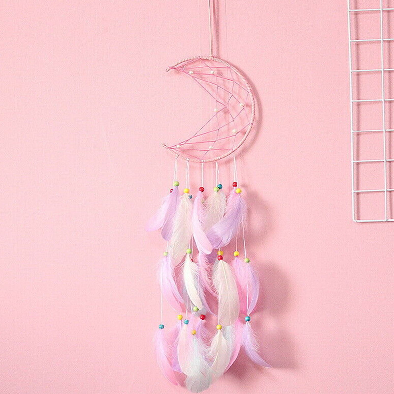 Crescent Moon Boho Baby Dream Catcher Bedroom Decor for Kids Mobile Wall hanging