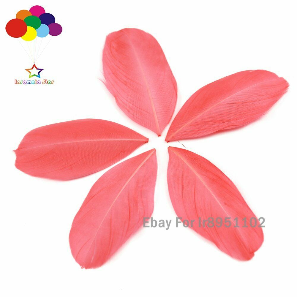 Wholesale Coral 100pcs 5-7cm Colorful Trimmed Goose Feathers Duck Wedding Dress