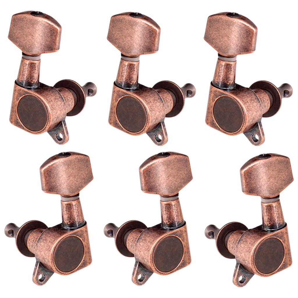 4x Tone Volume Control Knob Button + 3R3L Machine Heads for Guitar Replacement