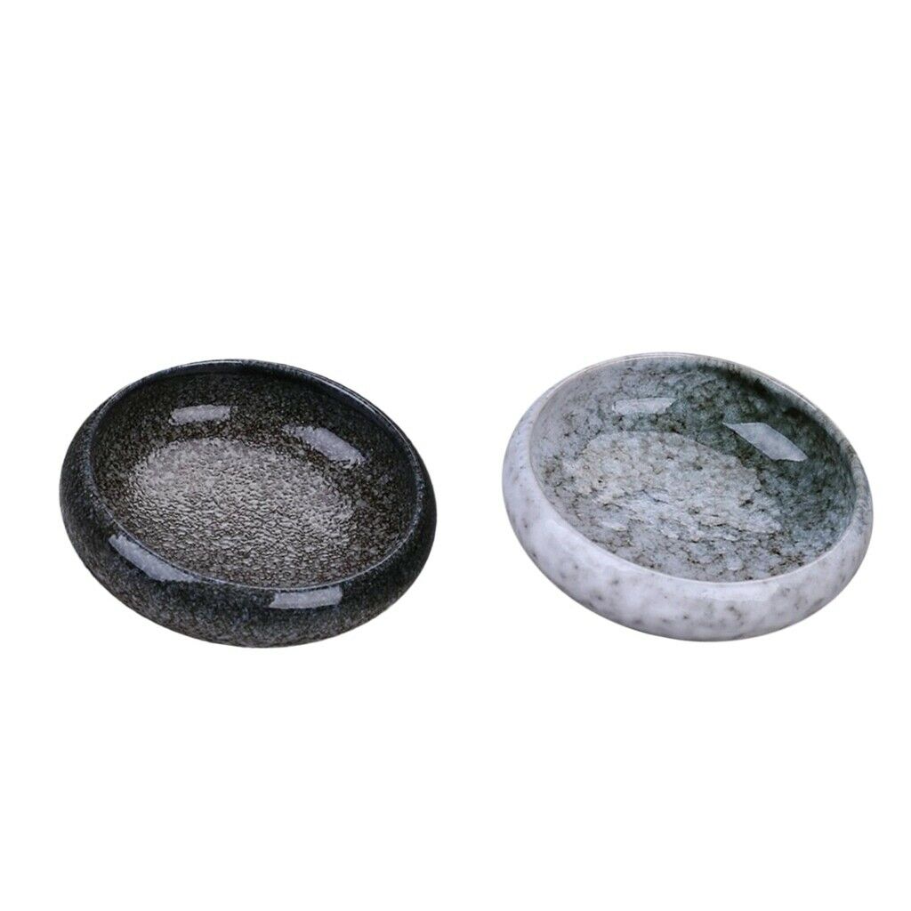 2x Ceramic Sauce Dish Seasoning Plate Microwave Dining Table Decor Trinkets
