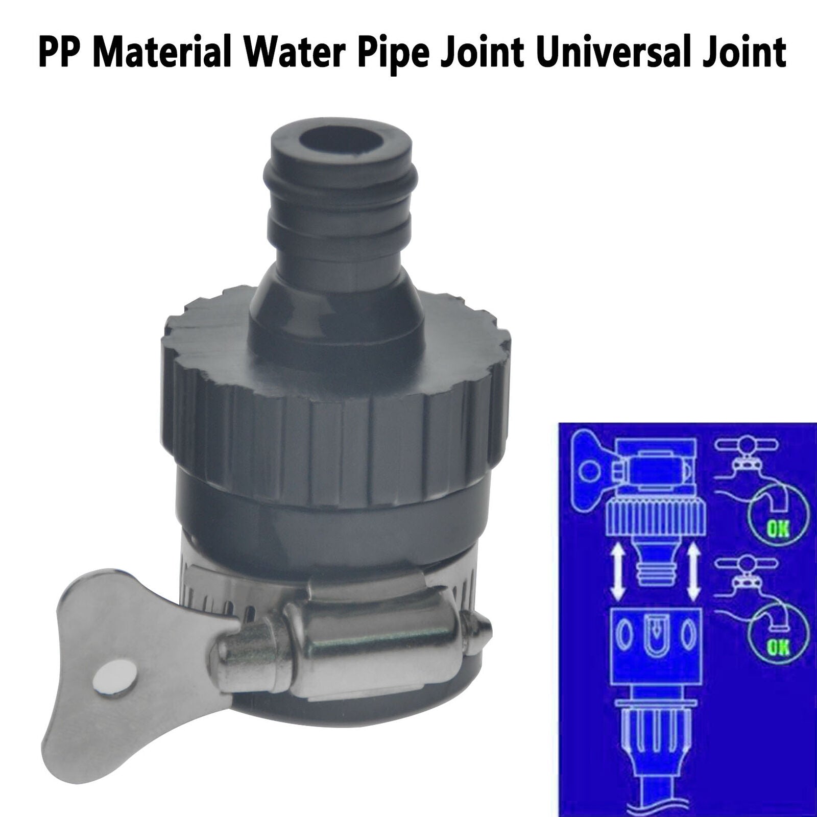 Universal Tap To Garden Hose Pipe Connector Mixer Kitchen Bath Tap Adapter DY