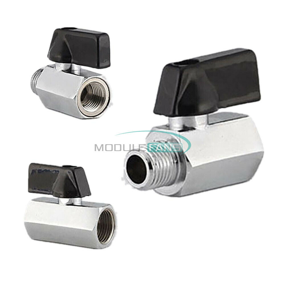 1/4" Bsp Ball Valve Chrome Brass Tap Male to Female Air Compressor Hose DZ1322