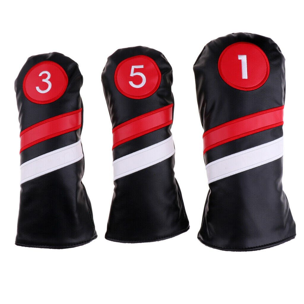 3 lot Waterproof Golf Head Covers Sleeves Fairway Headcovers Protector