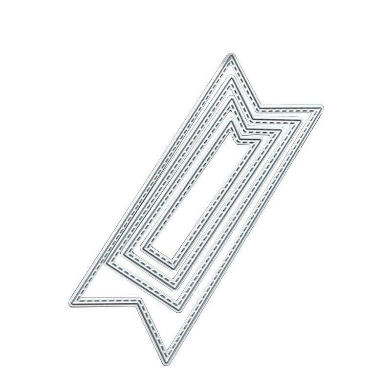 Carbon Steel Dotted Line Flag Cutting Die Embossing Stencil Template Mold DIY