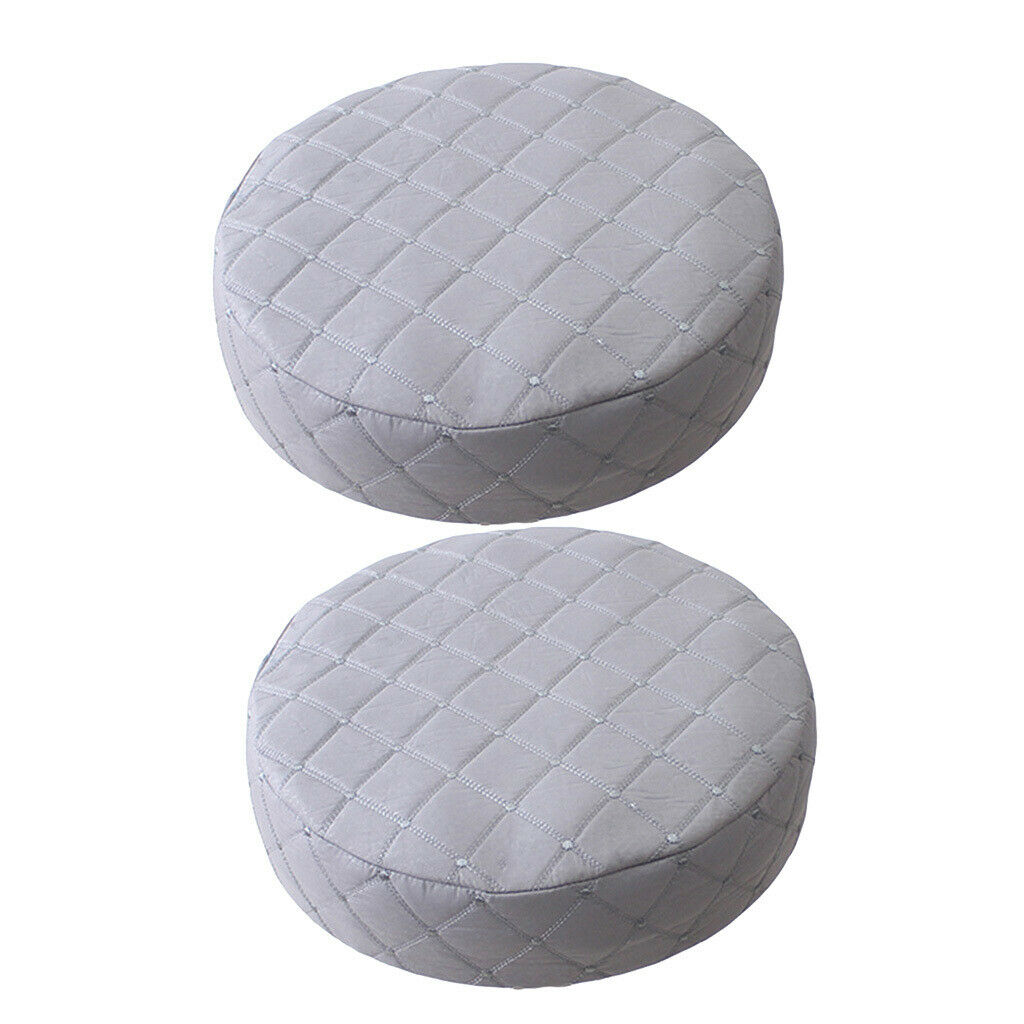 2pcs Gray 10x35cm Elastic Round Bar Stool