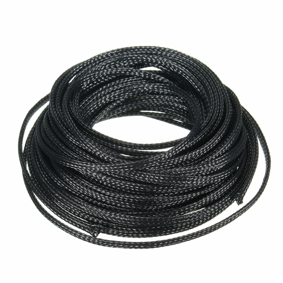 10Mx4mm Black Expandable Wire Cable Sleeving Sheathing Braided Loom Tubing