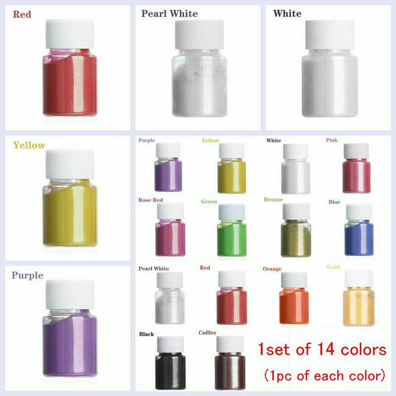 14 Couleurs Bain Bombe Perle Slime Coloriage Mica Poudre Savon Dye Maquillage