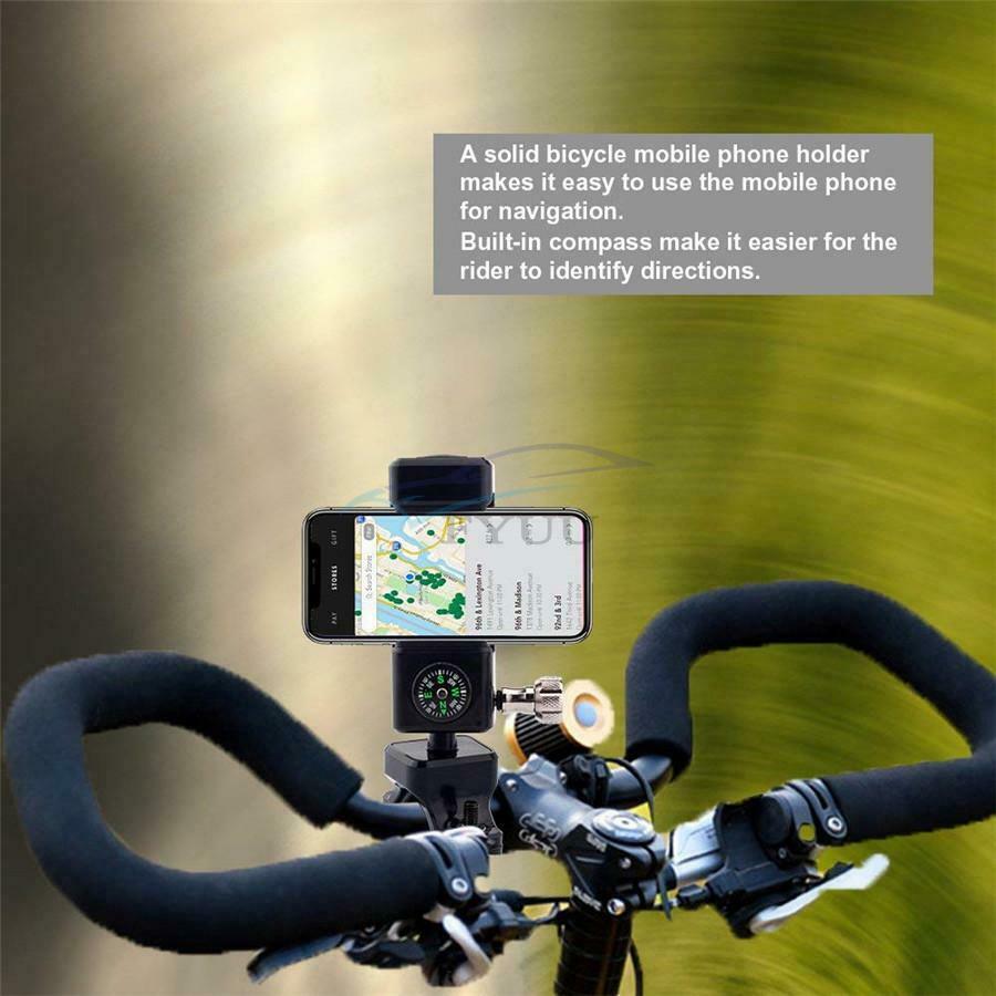 3-IN-1 LED Light Bicycle&Motorcycle 360°Rotation Phone Holder For Mobile Phones