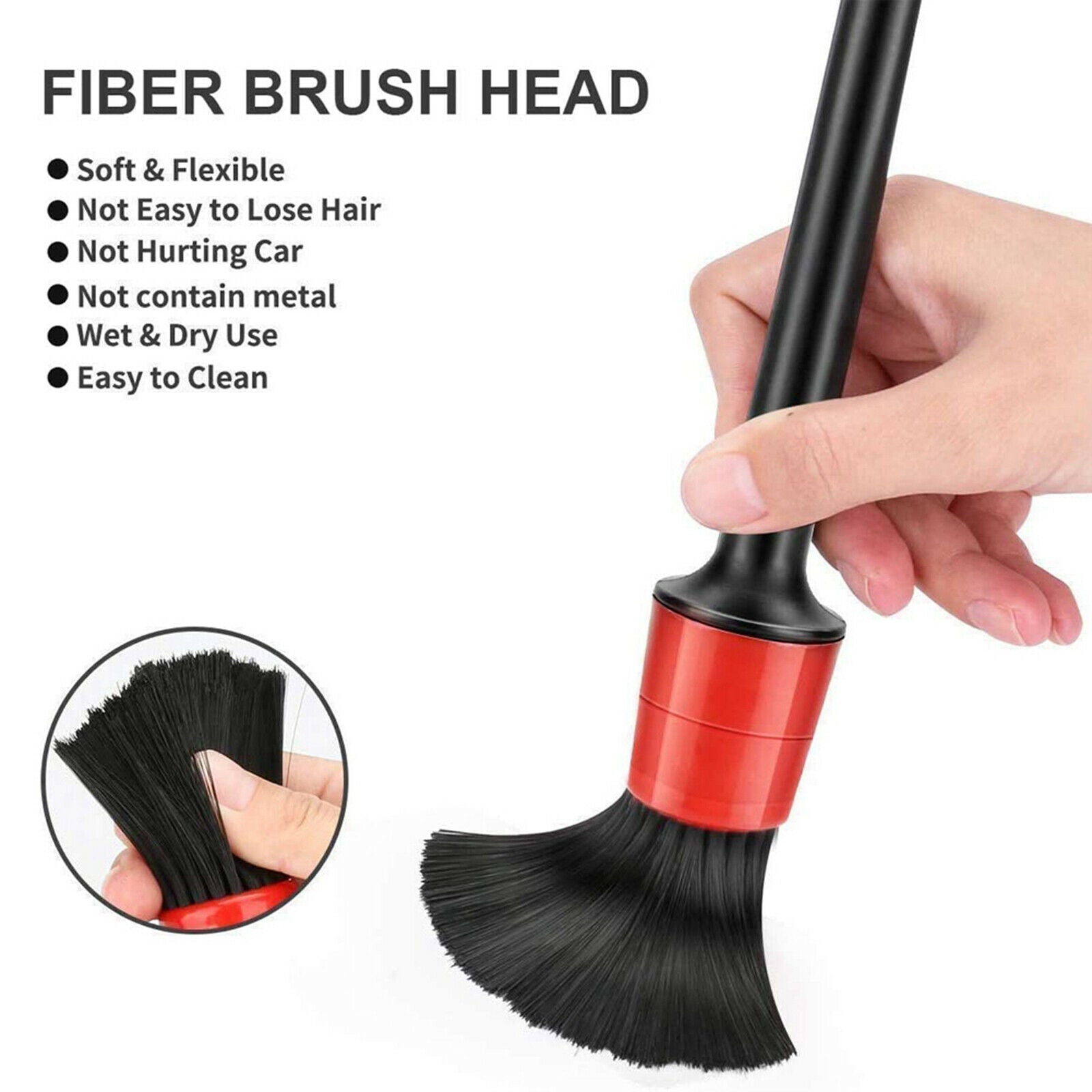 9Pieces Car Detailing Brush Kit Auto for Wheel Detail Clean Brush Cleaning