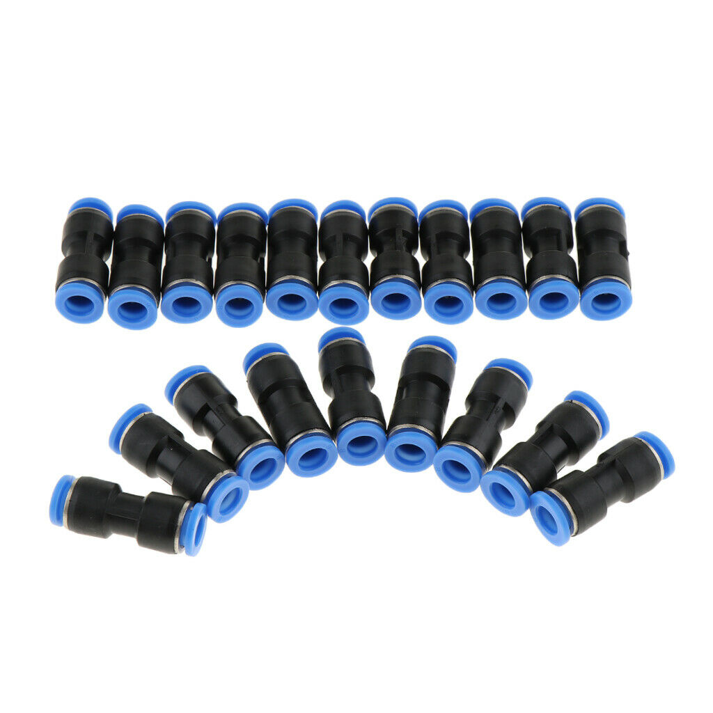 60x Quick Push In Fitting Connector Air Water Hose Tube Adapter 4-8mm Black