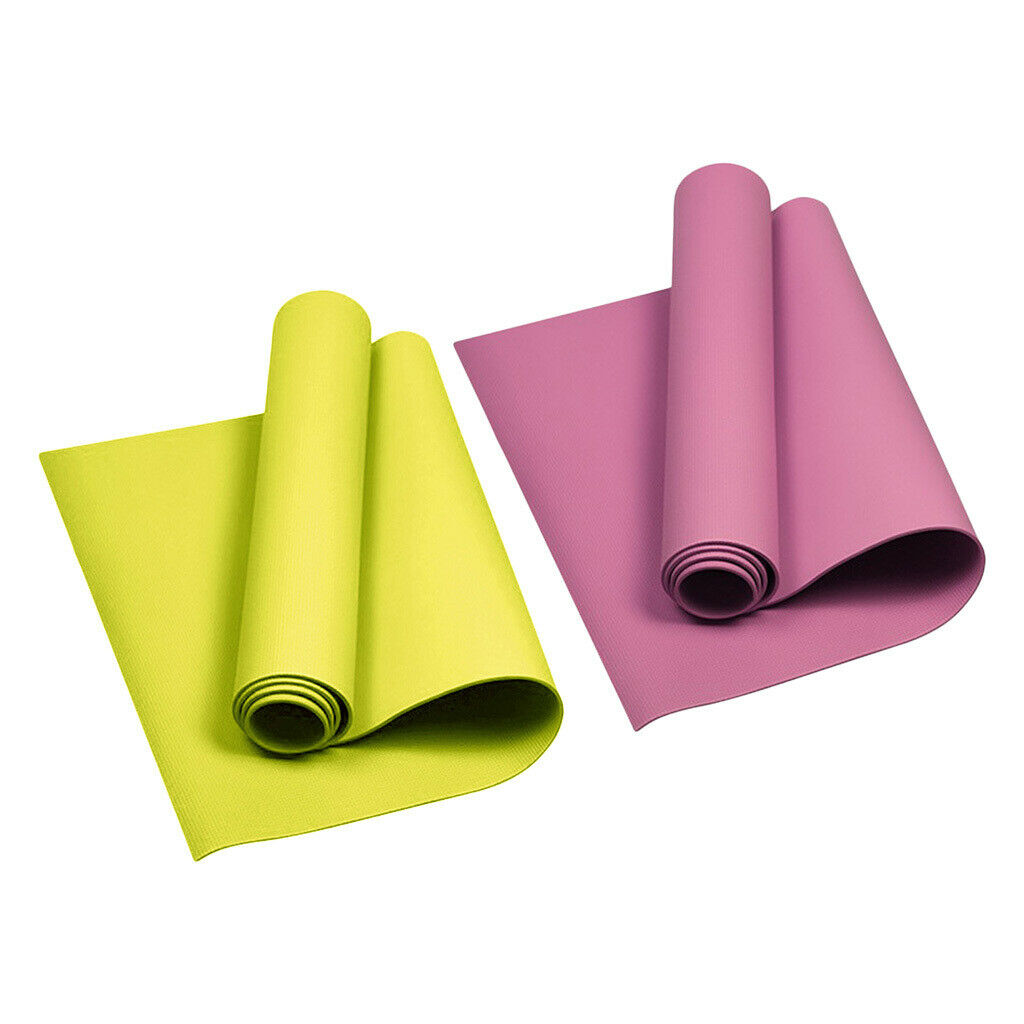 2pcs Non-Slip Thick Yoga Mat Gym Cushion Support for Pilates Camping Beach
