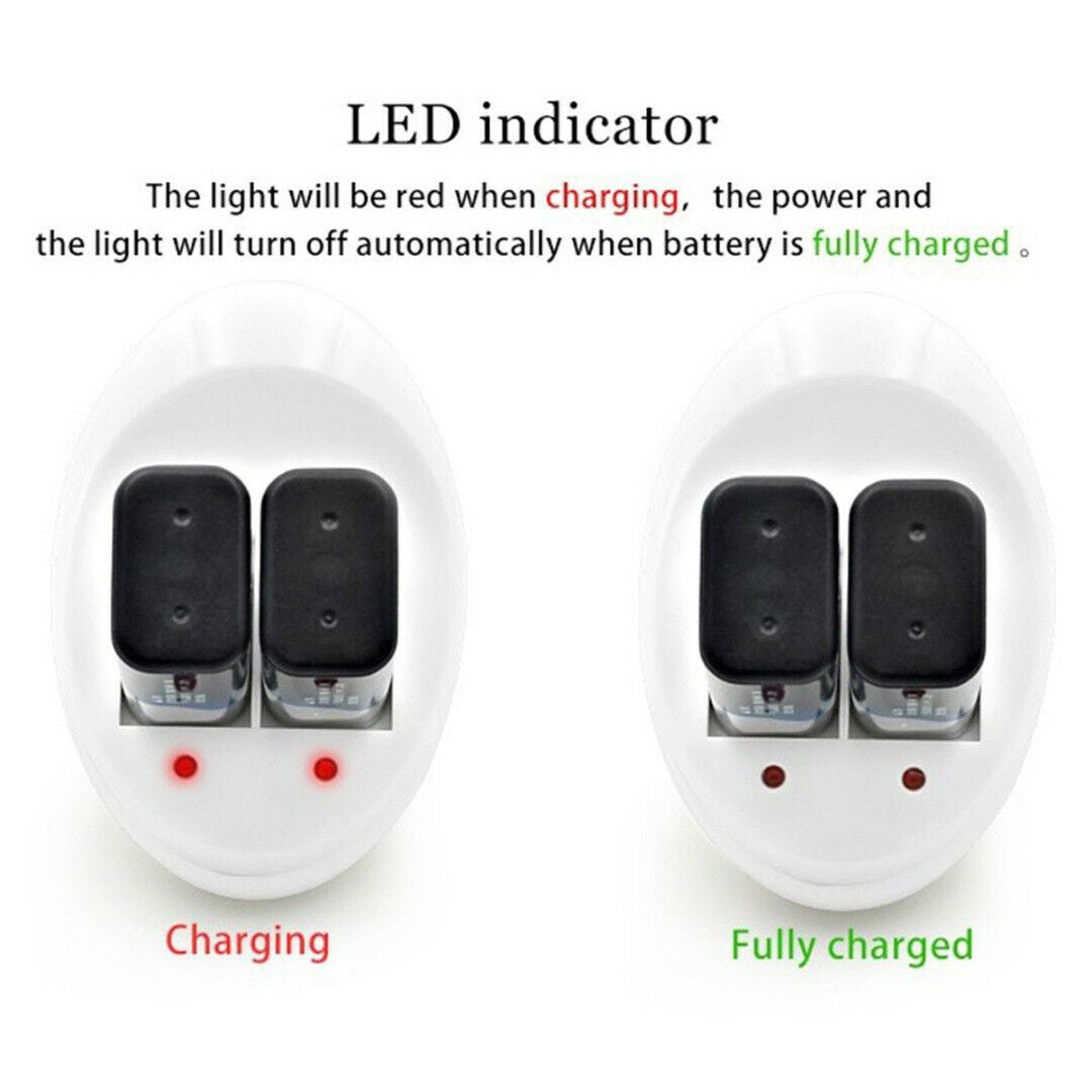 9V LED Indicator Light Li-ion/NI-MH/NiCd Smart Rechargeable Battery Charger